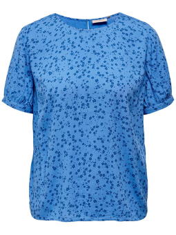 Only Carmakoma SIRINA - Blå blus med blommor i crepe viskos
