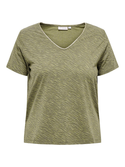 Only Carmakoma NILA - Grön T-shirt med guld detaljer