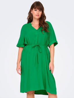 Only Carmakoma NOVA - Grön viskosklänning med korta ärmar