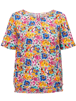 Only Carmakoma MAZING - Viskosblus med resårkant i blommönster