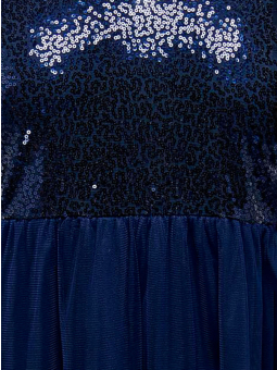 Only Carmakoma LUNAS - Blå klänning med paljetttopp och kjol i två lager