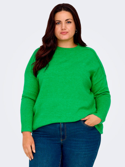 Only Carmakoma EMILIA - Grön stickad tröja