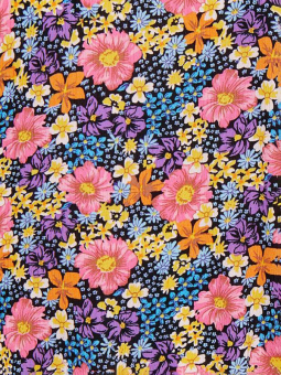 Only Carmakoma KATJA - Marineblå viskose bluse med blomsterprint 