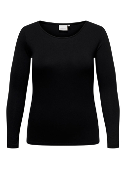 Only Carmakoma LONNY - Svart jerseyblus med långa ärmar