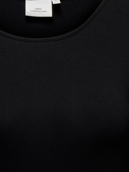 Only Carmakoma LONNY - Svart jerseyblus med långa ärmar