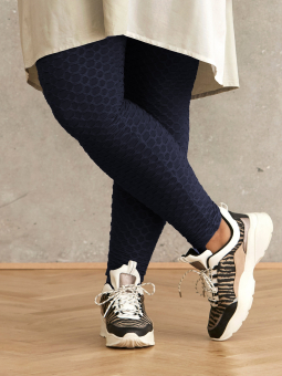 Zhenzi ROMY - Marinblå stretch leggings med 3D-struktur