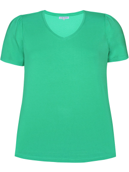 Zhenzi BRINLEY - Grön jersey t-shirt med v-ringning