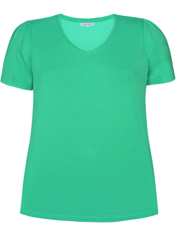 Zhenzi BRINLEY - Grön jersey t-shirt med v-ringning