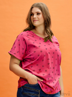Zhenzi ALBERTA - Rosa T-shirt i bomull