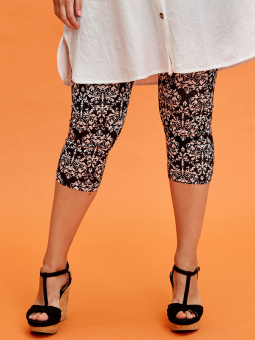 Zhenzi Susa - Svarta 3/4 leggings med tryck