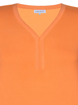 Zhenzi KACEY - Orange jerseytopp med V-ringning