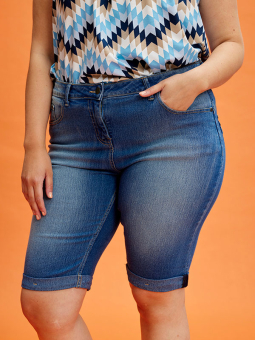 Zhenzi STEP - Blå cowboyshorts med stretch