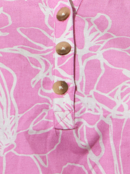Zhenzi VANESSA - Rosa skjortblus i bomull och linne