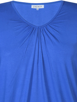 Zhenzi GORO - Blå blus med resårkant