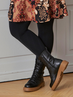 Zhenzi ROMY - Svarta leggings med struktur