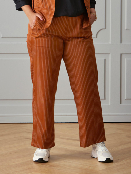Zhenzi WHITNEY - Orange kostymbyxa med vita ränder