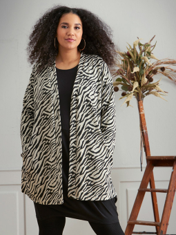 Zhenzi LINDSEY - Blød jersey cardigan med zebraprint
