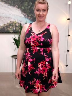 Mirou Badklänning med blommig mönster och Innershorts