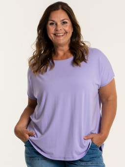 Gozzip GITTE - Lila jerseyblus med korta ärmar