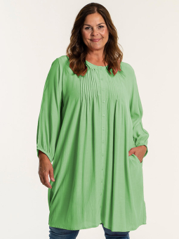 Gozzip JOHANNE - Viskosskjorttunika i ljusgrön med fickor