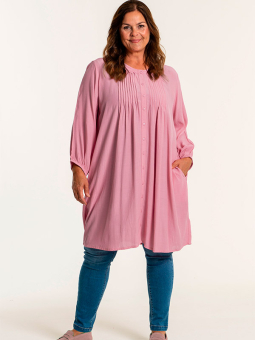 Gozzip JOHANNE - Rosa skjorttunika med fickor