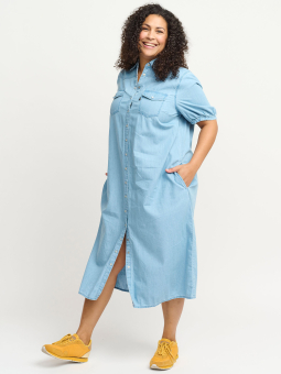 Adia Söt skjortklänning i denimblått