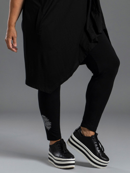 Gozzip Black MIRA - Svarta leggings med vitt tryck