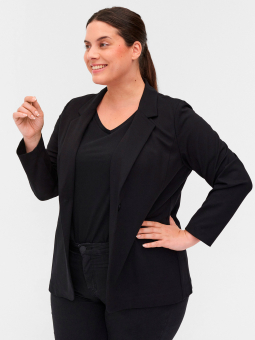 Zizzi Snygg svart stretchig viskosblazer
