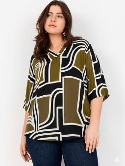WA-NATALIE - Plus Size Blus från Wasabi Concept