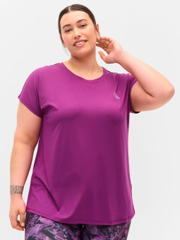 Zizzi Lila tränings-T-shirt med korta ärmar