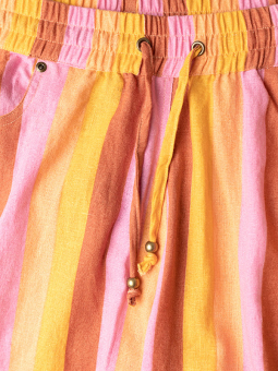 Adia BARBARA - Orange och rosa byxor med vida ben