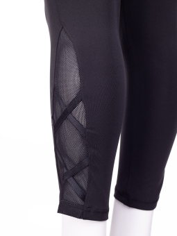 Aprico Sport Svarta capri tights med mesh detalj