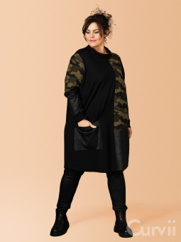 Gozzip Black NANA - Varma svarta leggings i mocka look