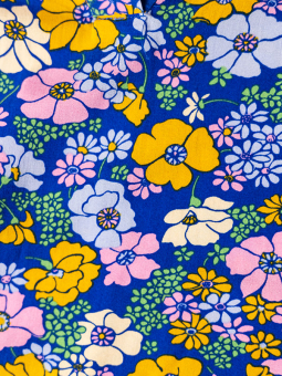 Gozzip ALVA - Blå viskosblus med blommönster