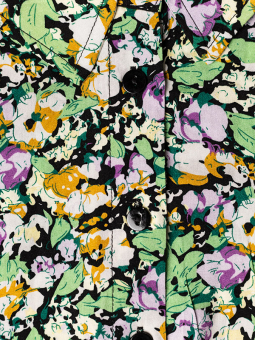 Gozzip KARINA - Svart viskosskjorta med blommönster