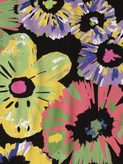 Gozzip ELLEN - Svarta leggings i viskosjersey med blommönster