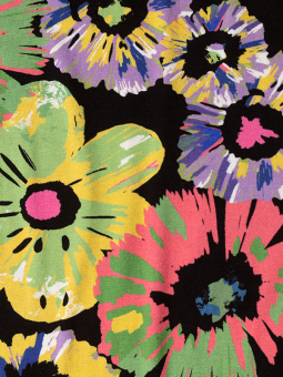 Gozzip PIL - Svart jersey klänning med blommönster