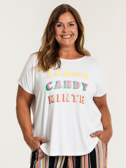 Gozzip GITTE - Vit T-shirt med coolt tryck