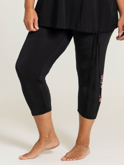 Gozzip Black MONICA - Svarta 3/4 leggings med tryck