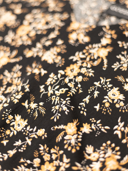 Gozzip ANNAH - Svart blus med brunt blommönster