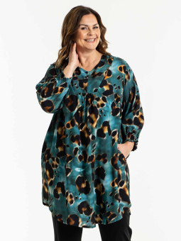 Gozzip SAMIRA - Blå tunika med leopardtryck