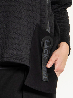 Gozzip Black CARLOTTA - Sort oversize bluse i kraftig jersey