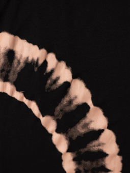 Studio HANA - Lang sort jersey kjole med batik print
