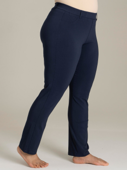 Sandgaard Mörkblå byxor med breda ben och stretch