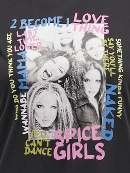 Only Carmakoma SPICE - Svart t-shirt med Spice Girls