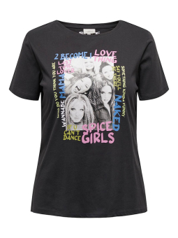 Only Carmakoma SPICE - Svart t-shirt med Spice Girls