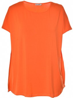 Gozzip Gitte - Orange basic T-shirt i viskostrikå