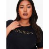 Svart t-shirt i läcker ekologisk bomull med guldtryck fra Only Carmakoma