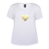 Vit t-shirt i ekologisk bomull med guldtryck fra Zhenzi
