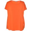 Gitte - Orange basic T-shirt i viskostrikå fra Gozzip